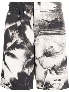 MSGM спортивные шорты с графичным принтом, черный