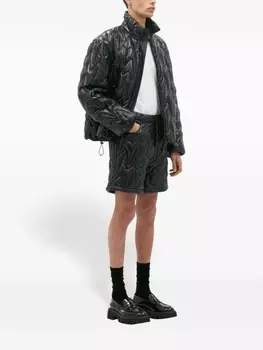 MSGM стеганые шорты с аппликацией, синий