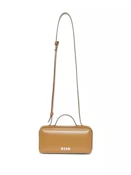 MSGM сумка-тоут с логотипом, коричневый