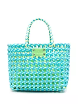 MSGM сумка-тоут Woven с нашивкой-логотипом, синий