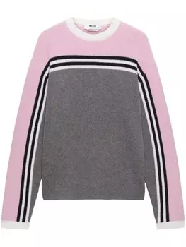 MSGM свитер с интарсией, серый
