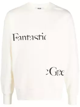 MSGM толстовка Fantastic Green из органического хлопка, нейтральный цвет