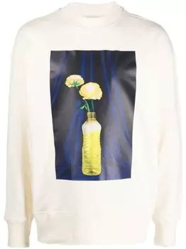 MSGM толстовка из органического хлопка с графичным принтом, нейтральный цвет