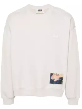 MSGM толстовка из органического хлопка с графичным принтом, нейтральный цвет