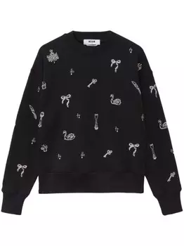 MSGM толстовка с бисером, черный