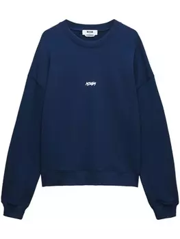 MSGM толстовка с длинными рукавами и логотипом, синий