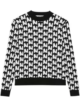 MSGM толстовка с логотипом по всей поверхности, черный