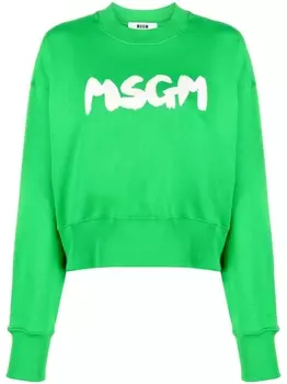 MSGM толстовка с логотипом, зеленый