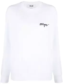 MSGM толстовка с вышитым логотипом, белый