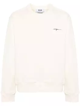 MSGM толстовка с вышитым логотипом, нейтральный цвет
