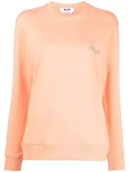 MSGM толстовка с вышитым логотипом, оранжевый