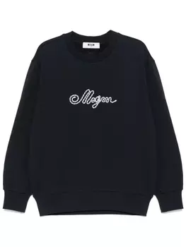 MSGM толстовка с вышитым логотипом, синий