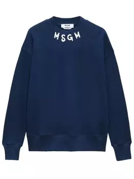 MSGM толстовка с высоким воротником и логотипом, синий