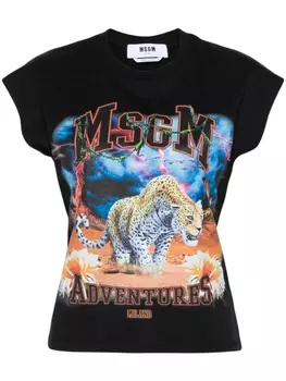 MSGM топ с графичным принтом, черный