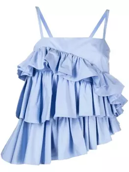 MSGM топ с оборками, синий