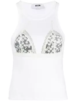 MSGM топ с принтом, белый
