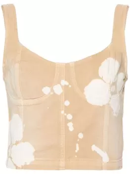 MSGM топ с принтом тай-дай, нейтральный цвет