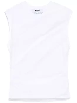 MSGM топ с сетчатыми вставками, белый