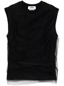 MSGM топ с сетчатыми вставками, черный