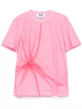 MSGM топ с сетчатыми вставками, розовый
