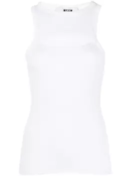 MSGM топ с вырезами, белый