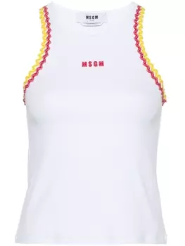 MSGM топ в рубчик, белый