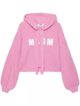 MSGM трикотажная толстовка с вышитым логотипом, розовый