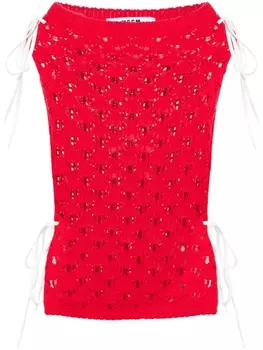MSGM трикотажный топ без бретелей, красный