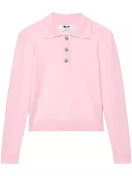 MSGM трикотажный топ с длинными рукавами, розовый