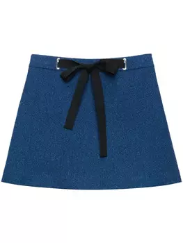MSGM твидовая юбка мини, синий