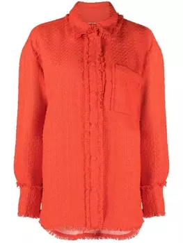 MSGM твидовая юбка с бахромой, красный