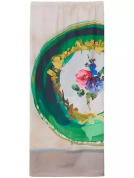 MSGM юбка-карандаш с цветочным принтом, зеленый