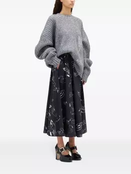 MSGM юбка миди с принтом, черный