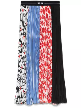 MSGM юбка миди с принтом, черный