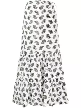 MSGM юбка миди с принтом пейсли, белый