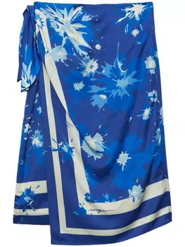 MSGM юбка миди с принтом, синий