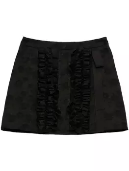 MSGM юбка мини с оборками, черный