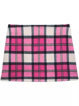MSGM юбка мини в клетку, розовый