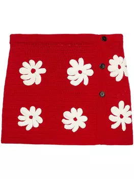 MSGM юбка мини в технике кроше, красный