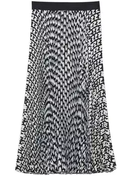 MSGM юбка с принтом логотипа по всей поверхности, черный