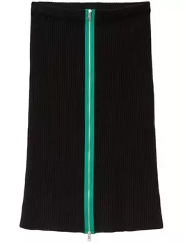 MSGM юбка в рубчик с контрастной отделкой, черный