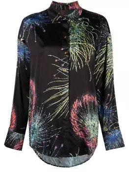 MSGM укороченная блузка с принтом, черный