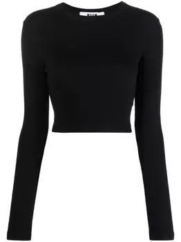 MSGM укороченная футболка с вырезами, черный