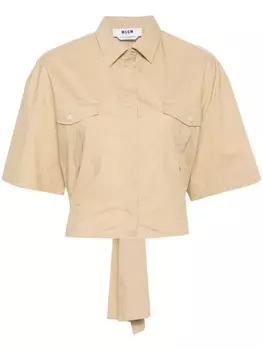 MSGM укороченная поплиновая рубашка, коричневый