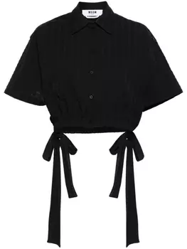 MSGM укороченная рубашка из сирсакера, черный