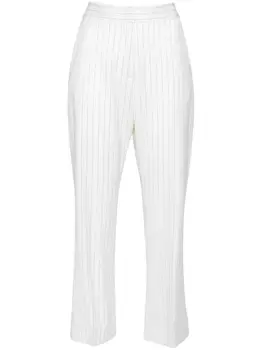 MSGM укороченные брюки в тонкую полоску, белый