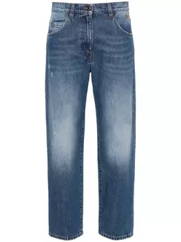 MSGM укороченные джинсы средней посадки, синий
