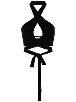 MSGM укороченный топ в рубчик, черный