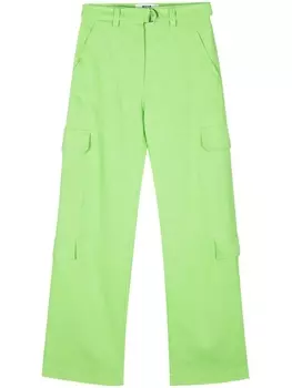 MSGM зауженные брюки карго, зеленый