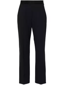 MSGM зауженные брюки с логотипом, синий